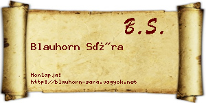 Blauhorn Sára névjegykártya